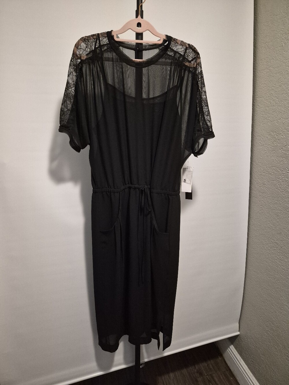 Cynthia Steffe Women's Bee Lace Sleeve Tie Waist Midi Dress, Lined, Size 8, NWT - Picture 4 of 10